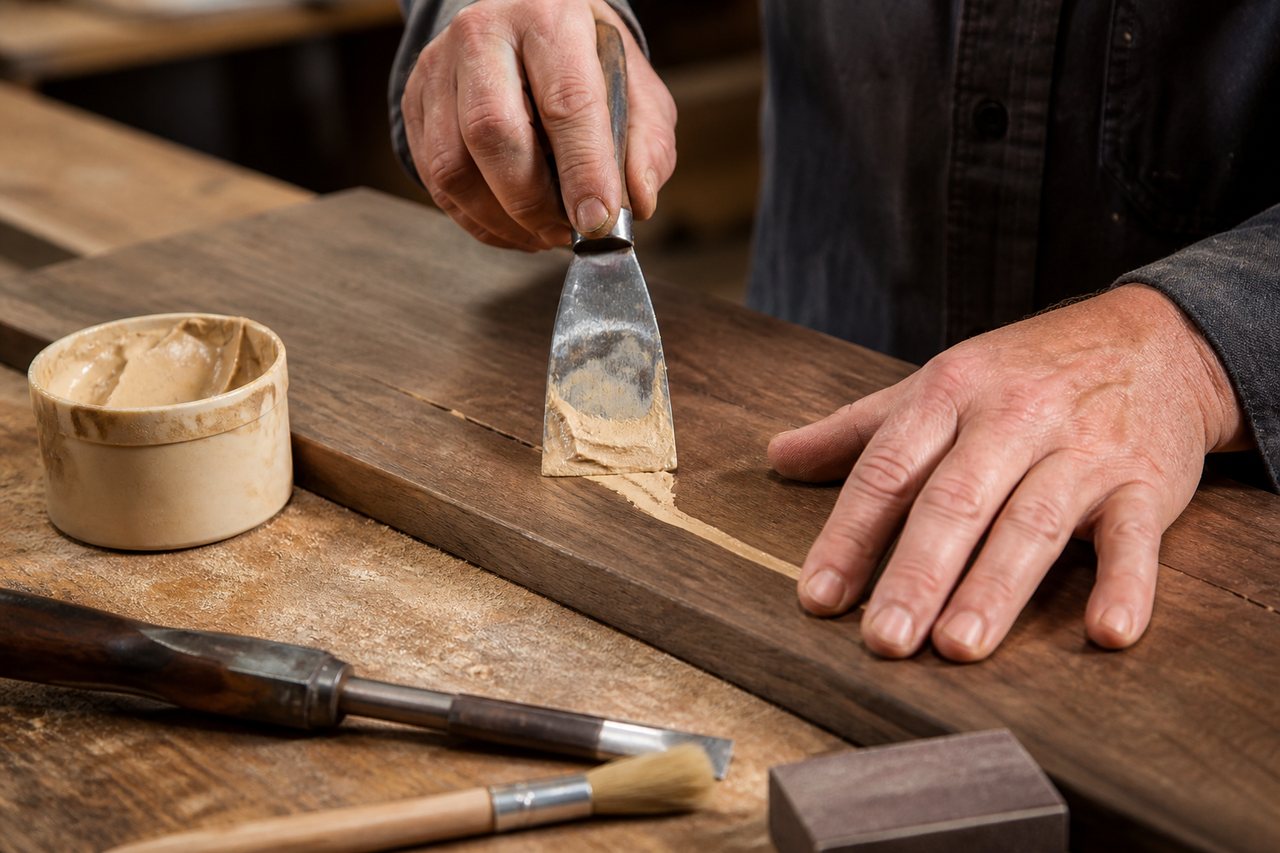Pâte à bois : 6 réparations propres pour sauver un meuble ou un montant